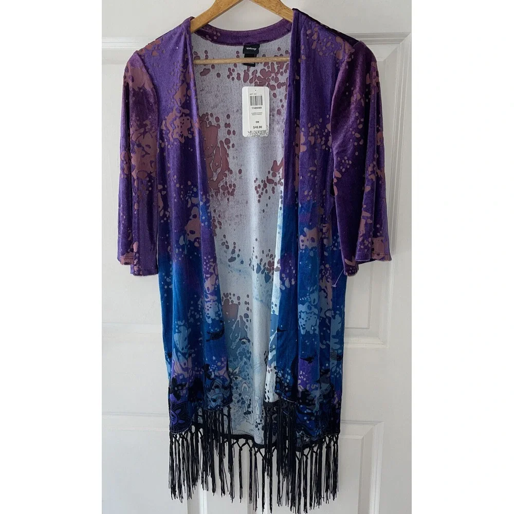 Disney Arabian Nights Aladdin Kimono Robe Women Size Small‎ Purple Blue